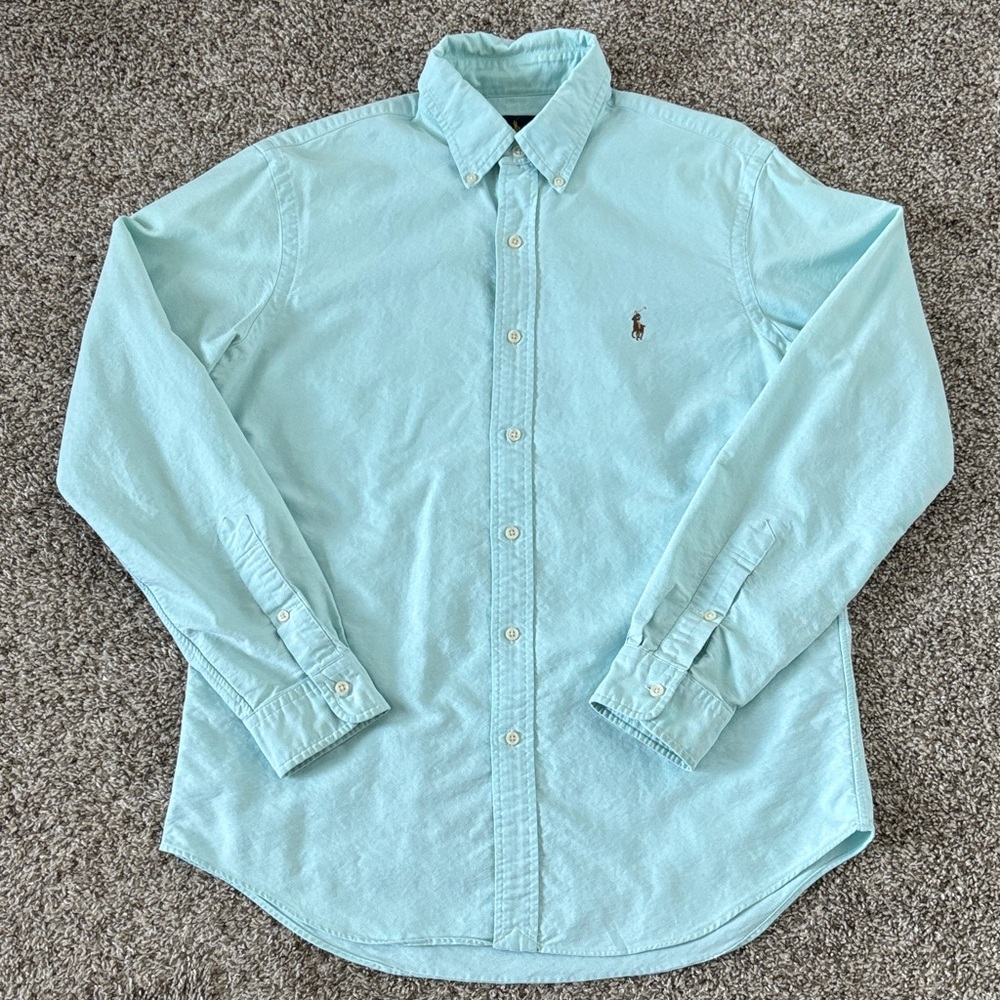 Ralph Lauren Men’s Oxford Button-down Shirt Aegen Blue 100% Cotton Size M
